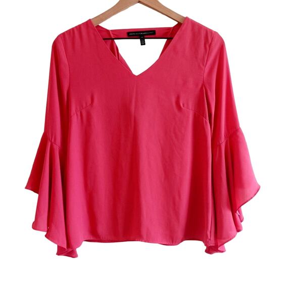WHBM Bell Sleeve Keyhole Back Top - Picture 5 of 7
